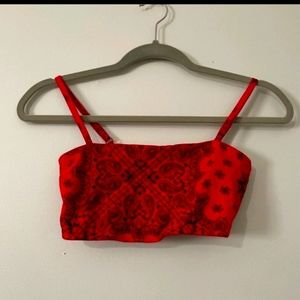 Red bandana crop top sz small
